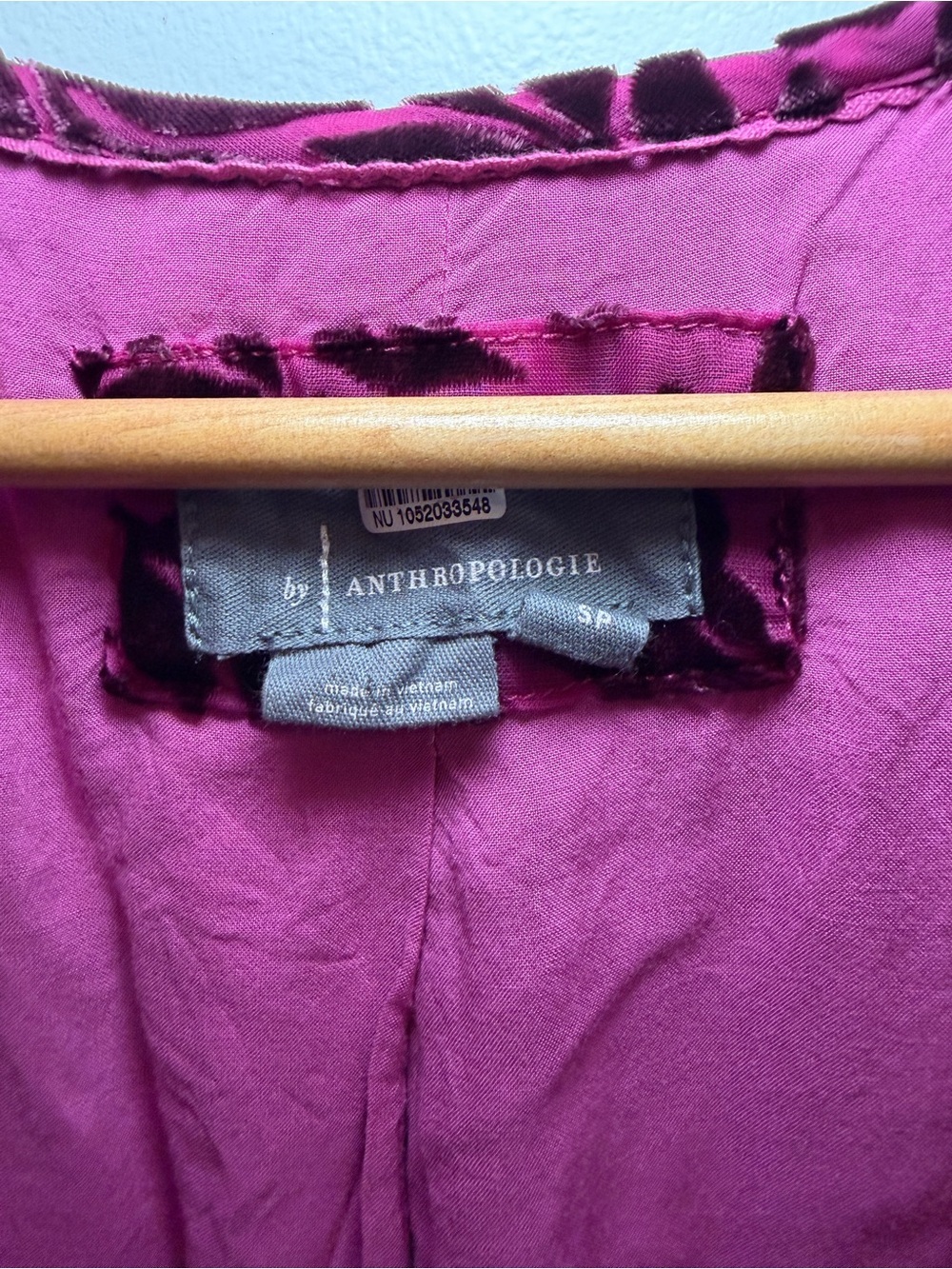 Anthropologie | Magenta Somerset Velvet Short Sleeve Mini Dress - Picture 4 of 9